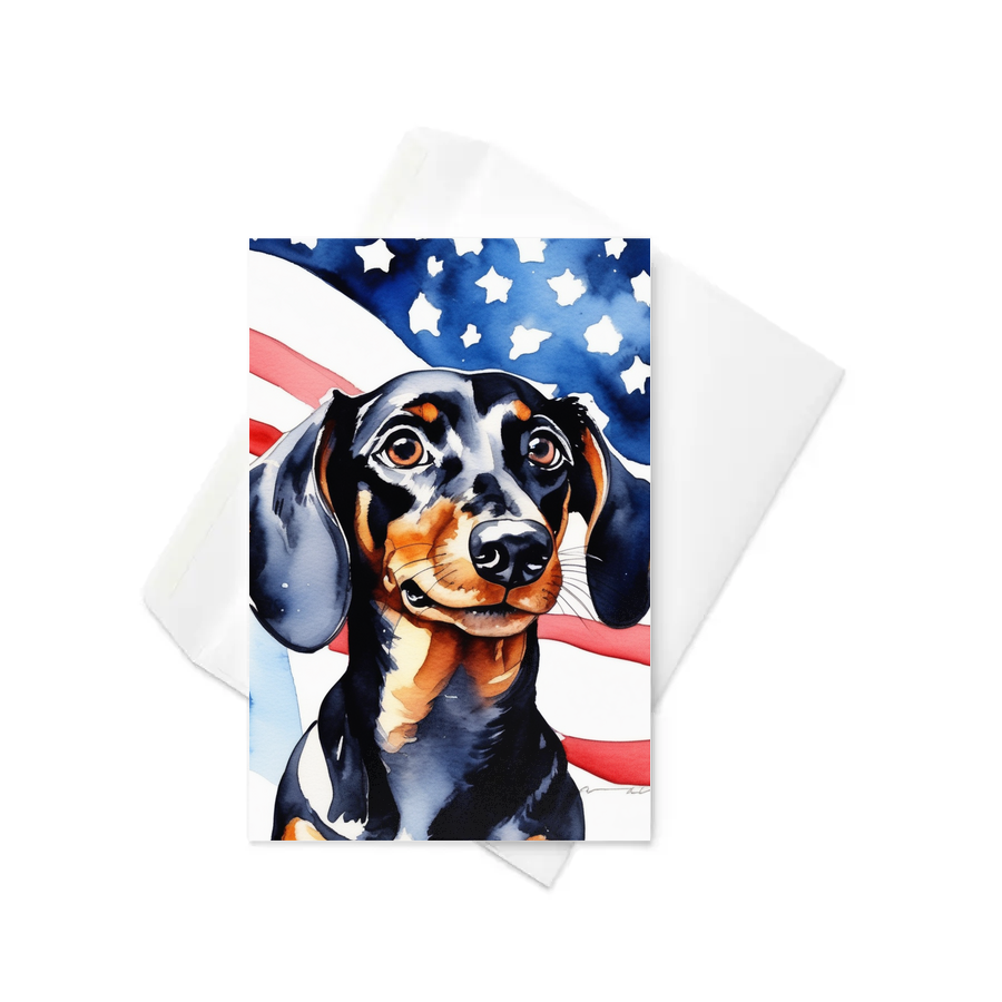 PugMug Custom Black Dachshund Greeting Card