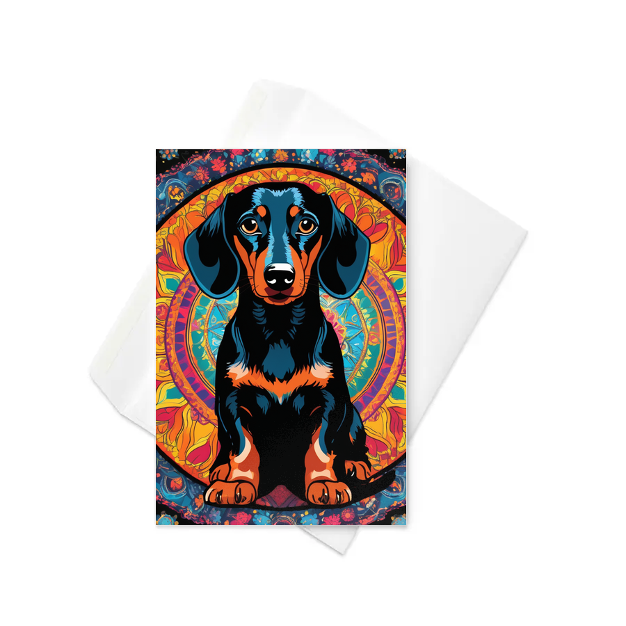 PugMug Custom Black Dachshund Greeting Card