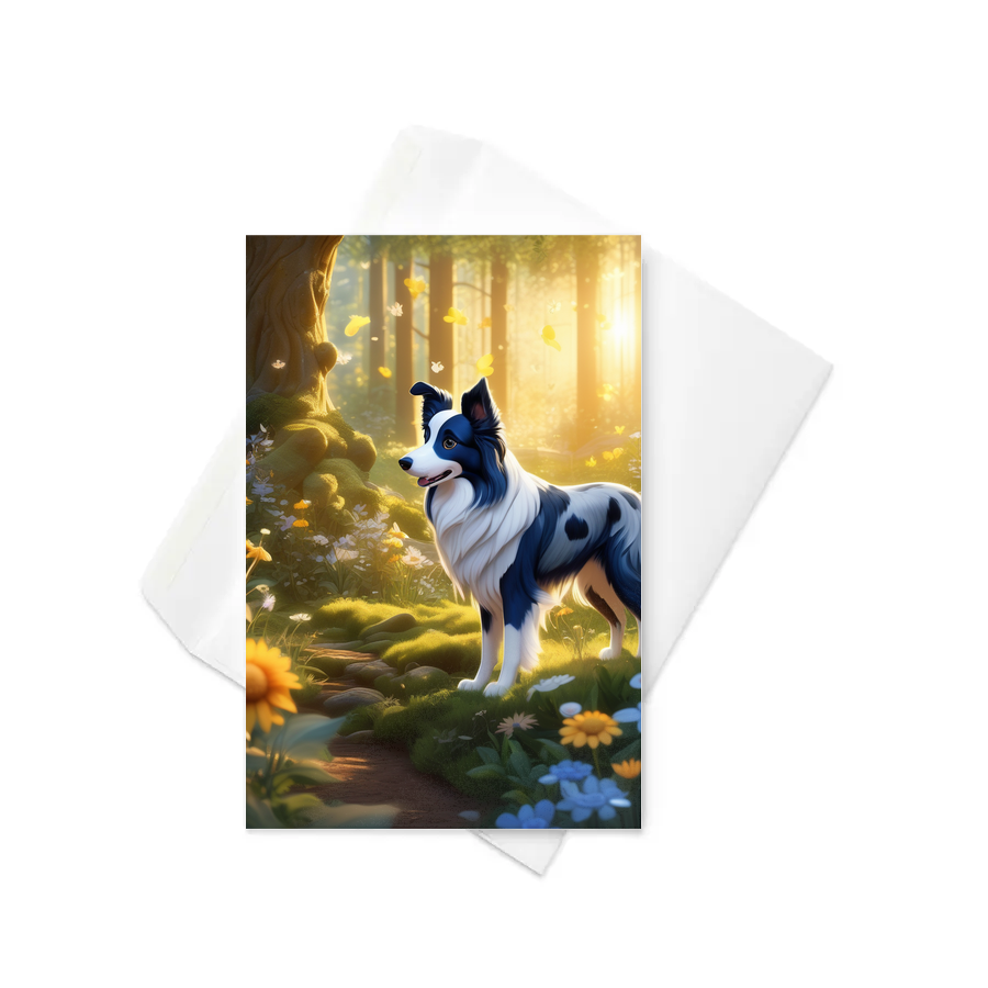 PugMug Custom Blue Merle Border Collie Greeting Card