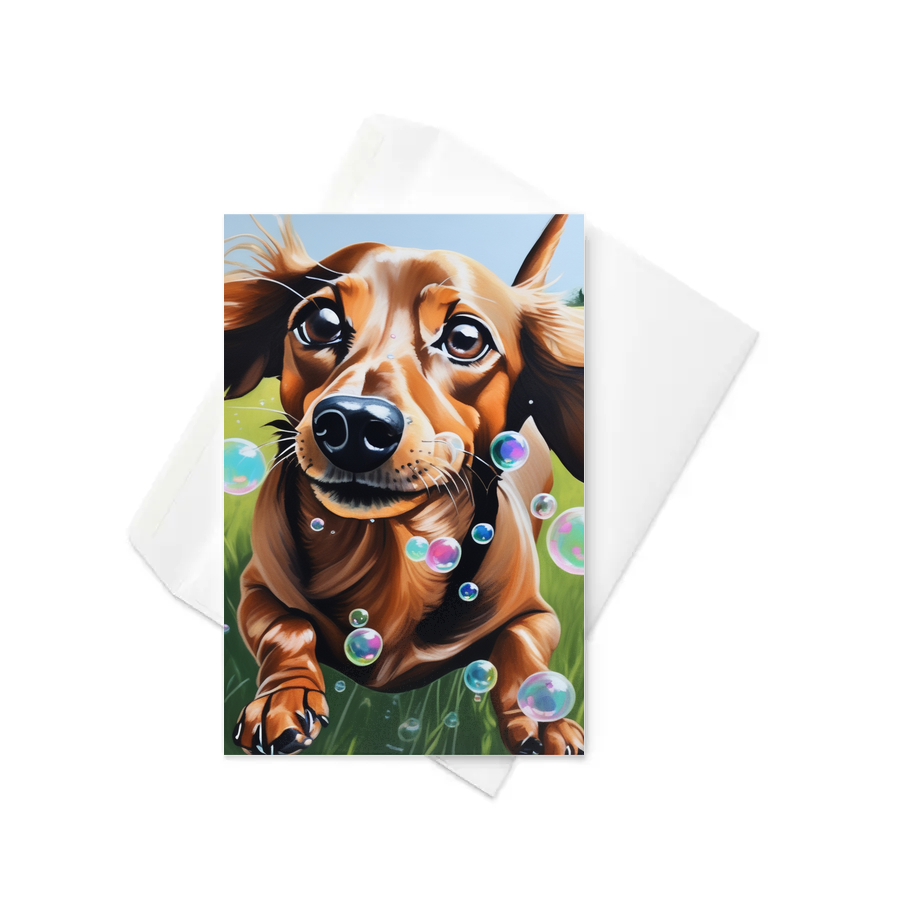 PugMug Custom Tan Dachshund Greeting Card
