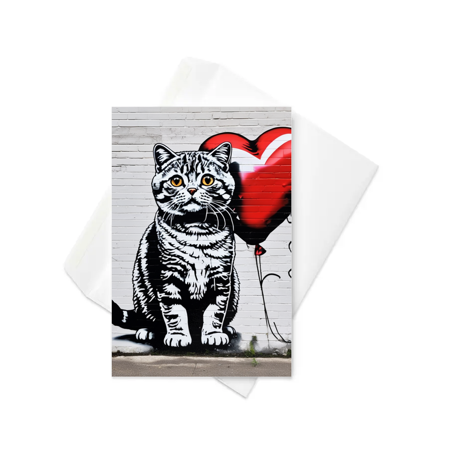 PugMug Custom Tabby Scottish Fold Cat Greeting Card