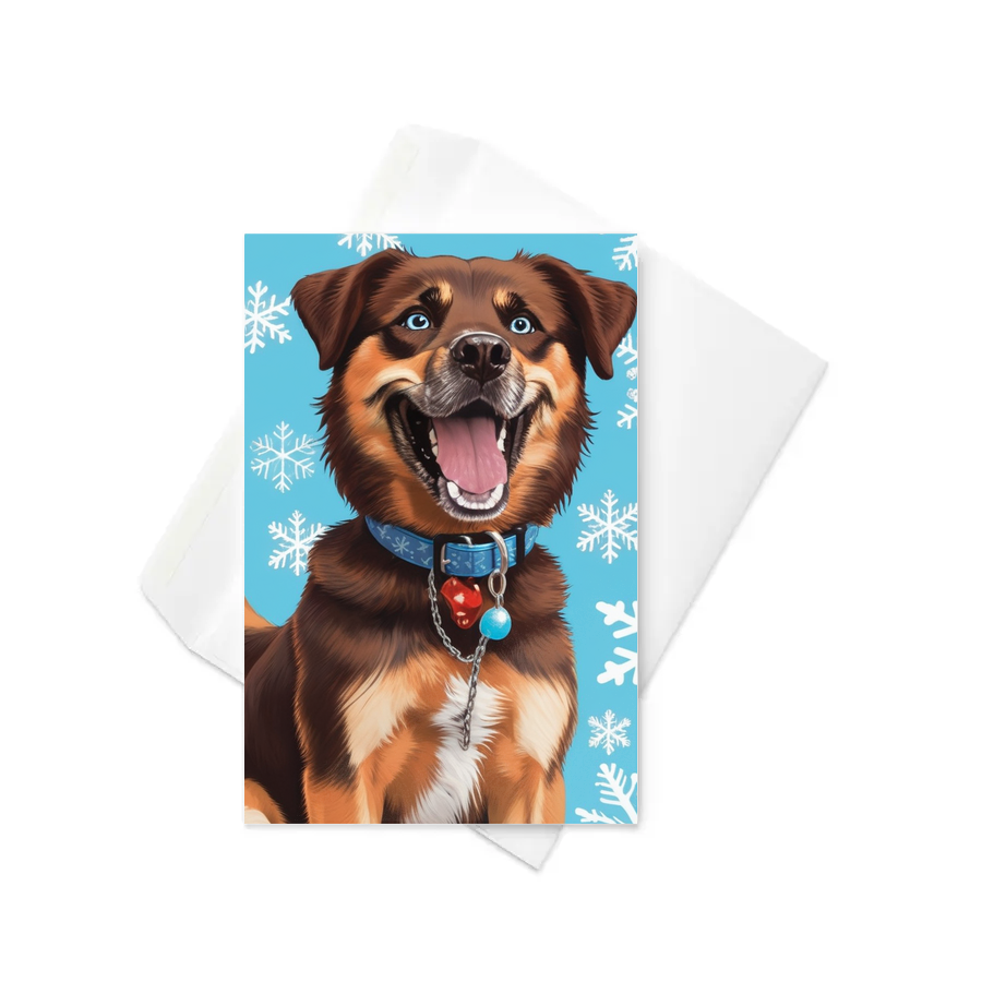 PugMug Custom Blue Greeting Card