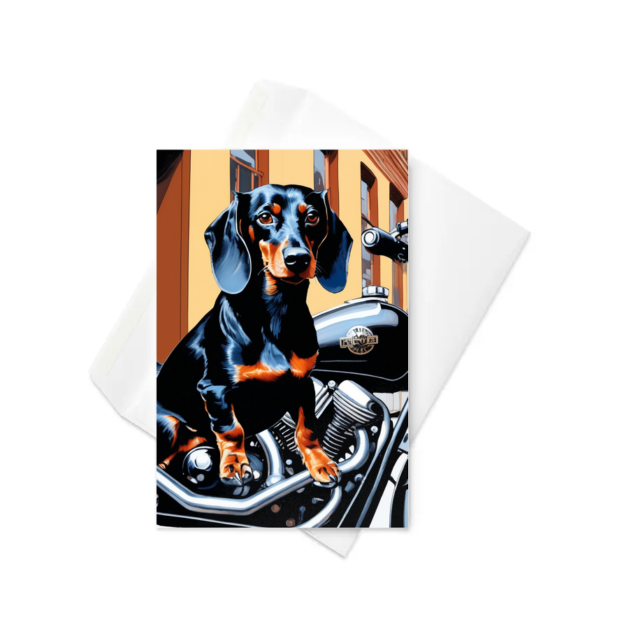 PugMug Custom Black Dachshund Greeting Card