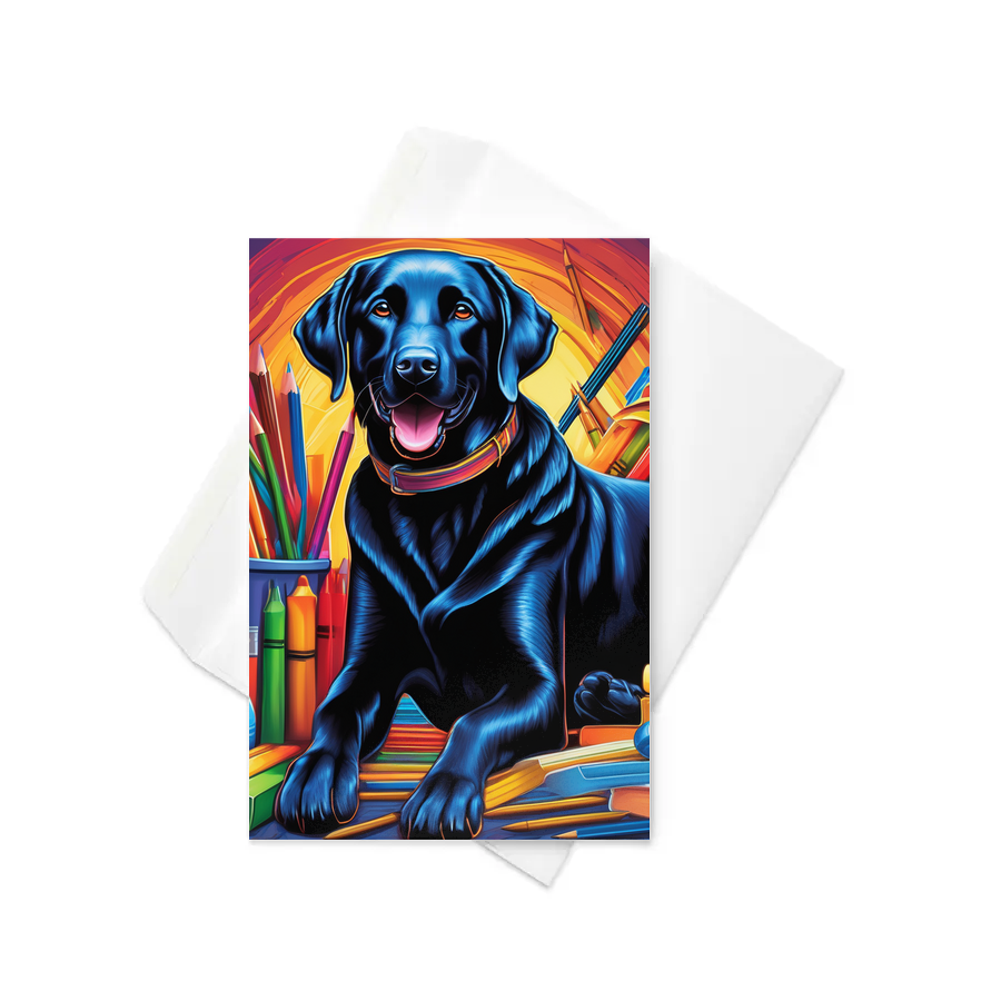 PugMug Custom Black Labrador Retriever Greeting Card