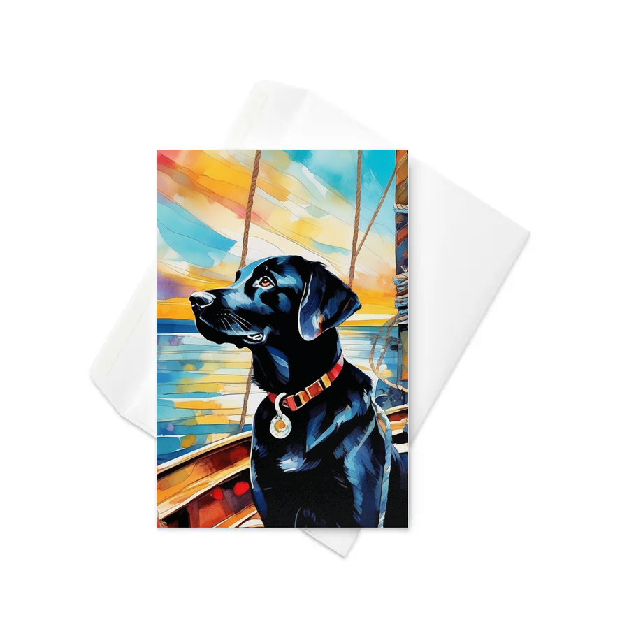 PugMug Custom Black Labrador Retriever Greeting Card