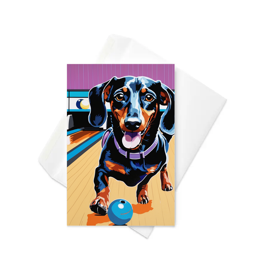 PugMug Custom Black Dachshund Greeting Card