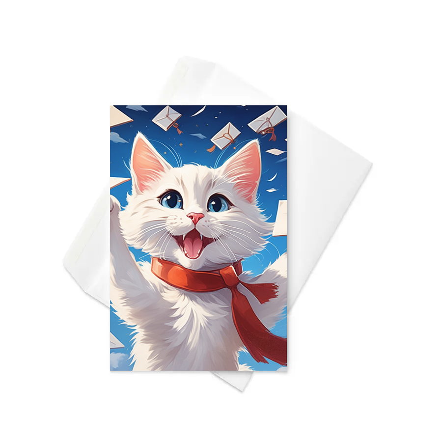 PugMug Custom White Companion Cat Greeting Card