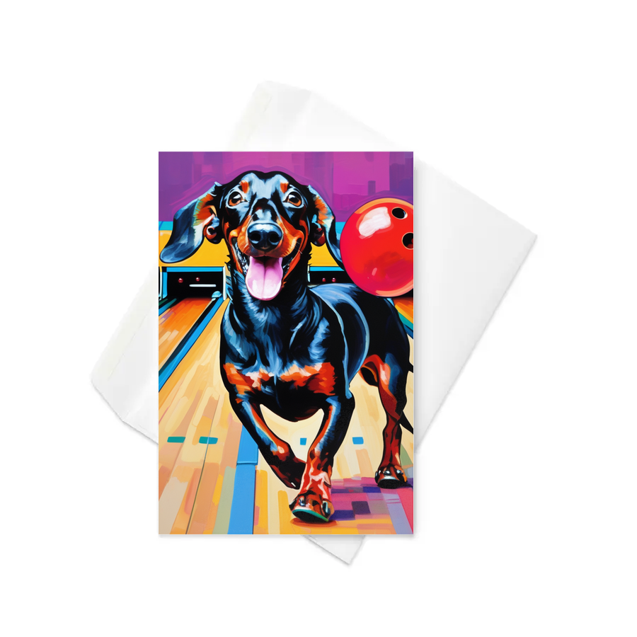 PugMug Custom Black Dachshund Greeting Card