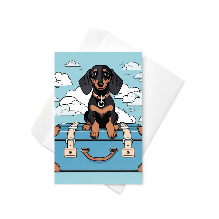 PugMug Custom Black Dachshund Greeting Card