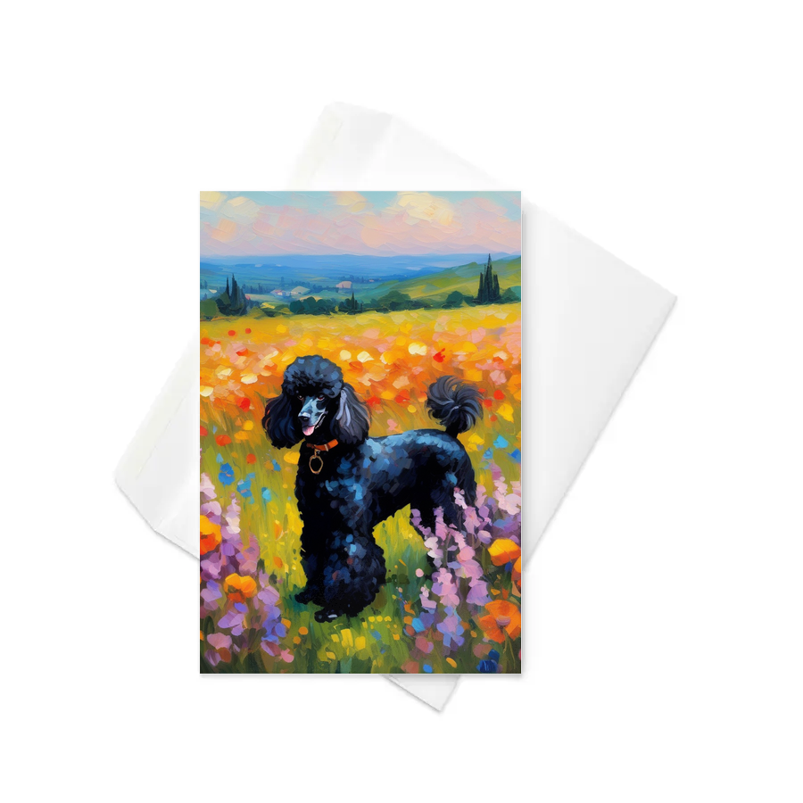 PugMug Custom Black Poodle Greeting Card