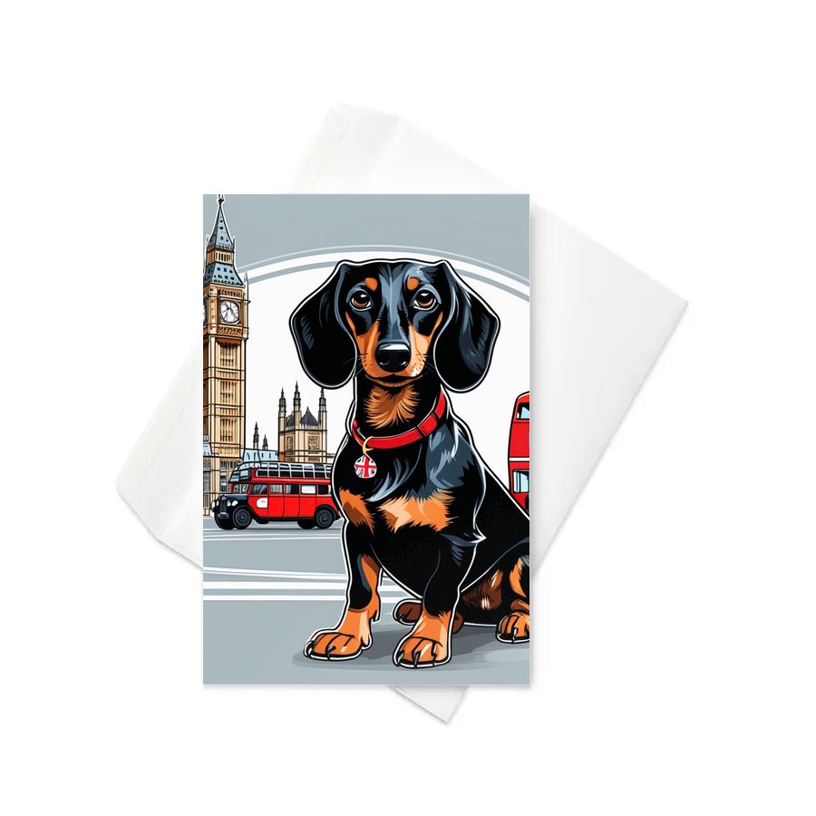 PugMug Custom Black Dachshund Greeting Card