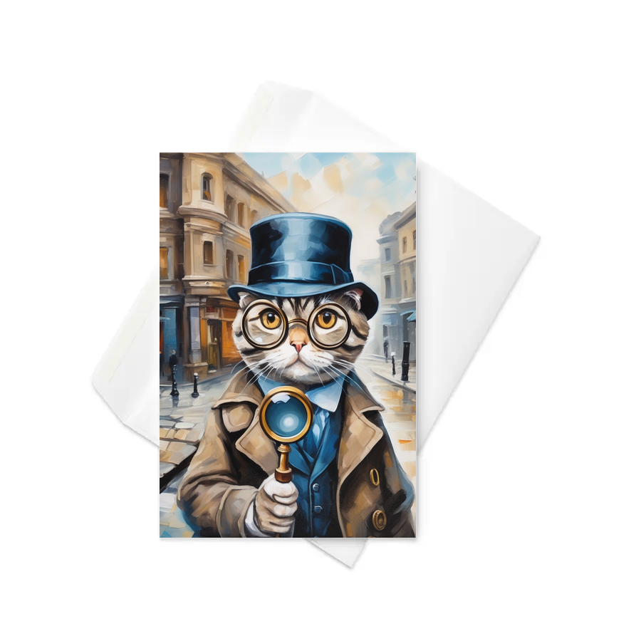 PugMug Custom Tabby Scottish Fold Cat Greeting Card