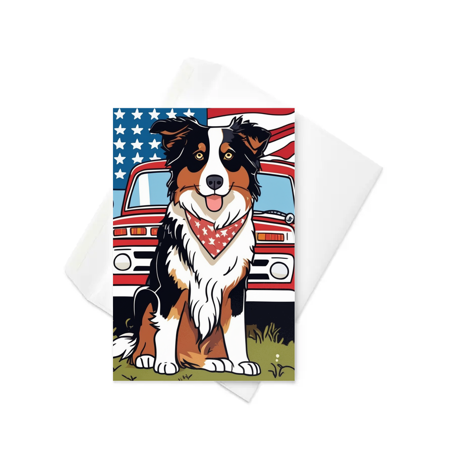 PugMug Custom Australian Shepherd Dog Greeting Card