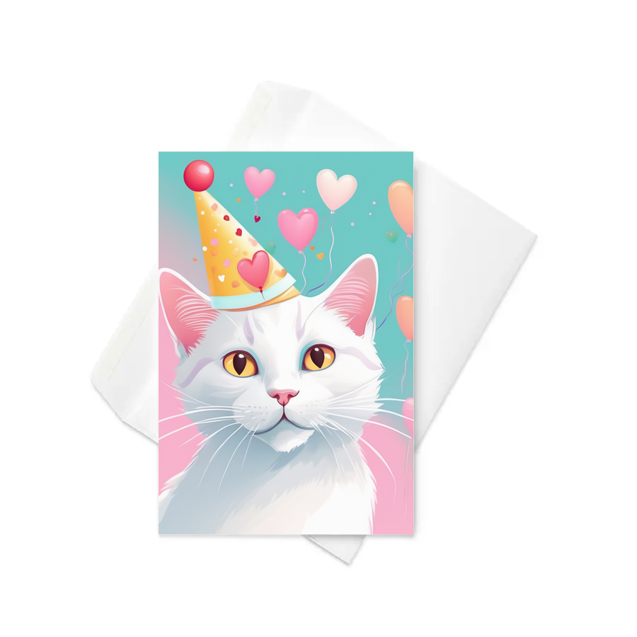 PugMug Custom White Companion Cat Greeting Card
