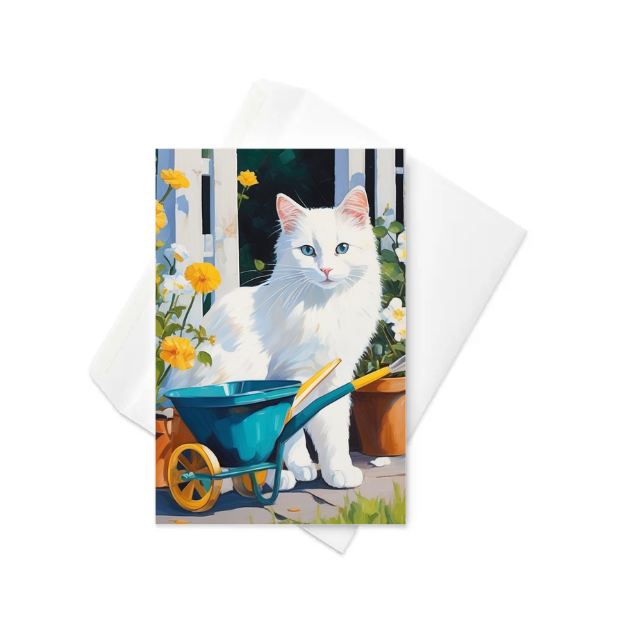 PugMug Custom White Companion Cat Greeting Card