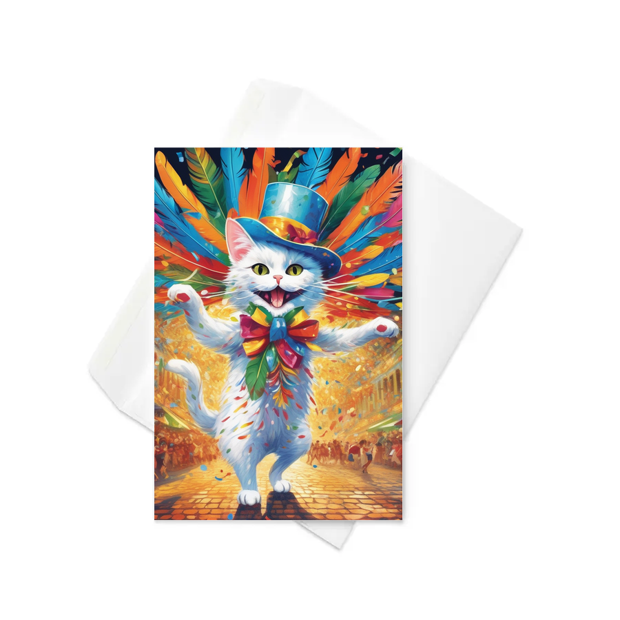 PugMug Custom White Companion Cat Greeting Card