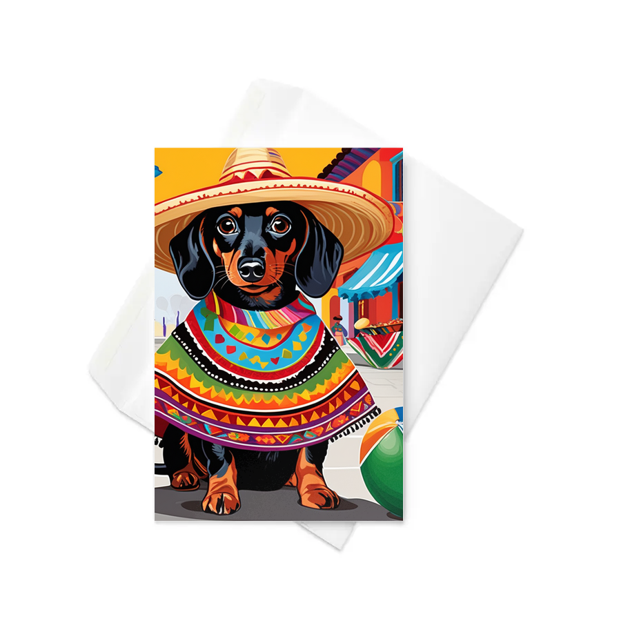 PugMug Custom Black Dachshund Greeting Card