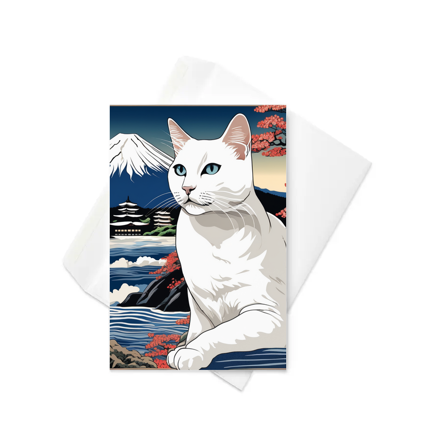 PugMug Custom White Companion Cat Greeting Card