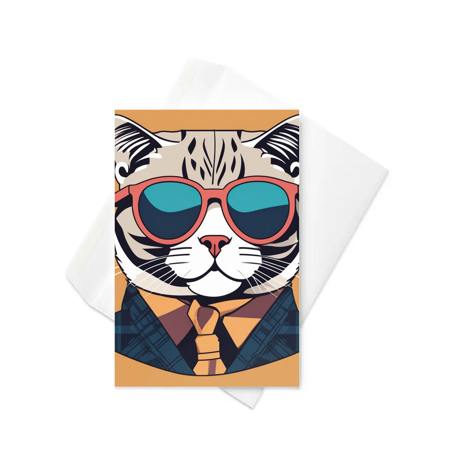 PugMug Custom Tabby Scottish Fold Cat Greeting Card