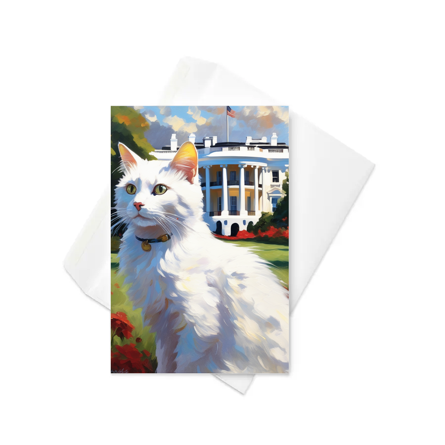 PugMug Custom White Companion Cat Greeting Card