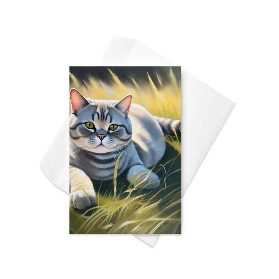 PugMug Custom Tabby British Shorthair Cat Greeting Card
