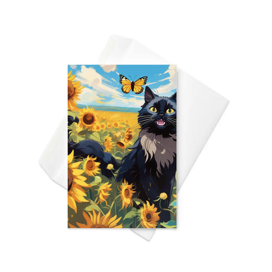 PugMug Custom Black Ragdoll Cat Greeting Card
