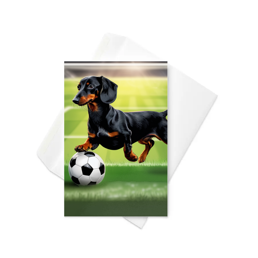 PugMug Custom Black Dachshund Greeting Card