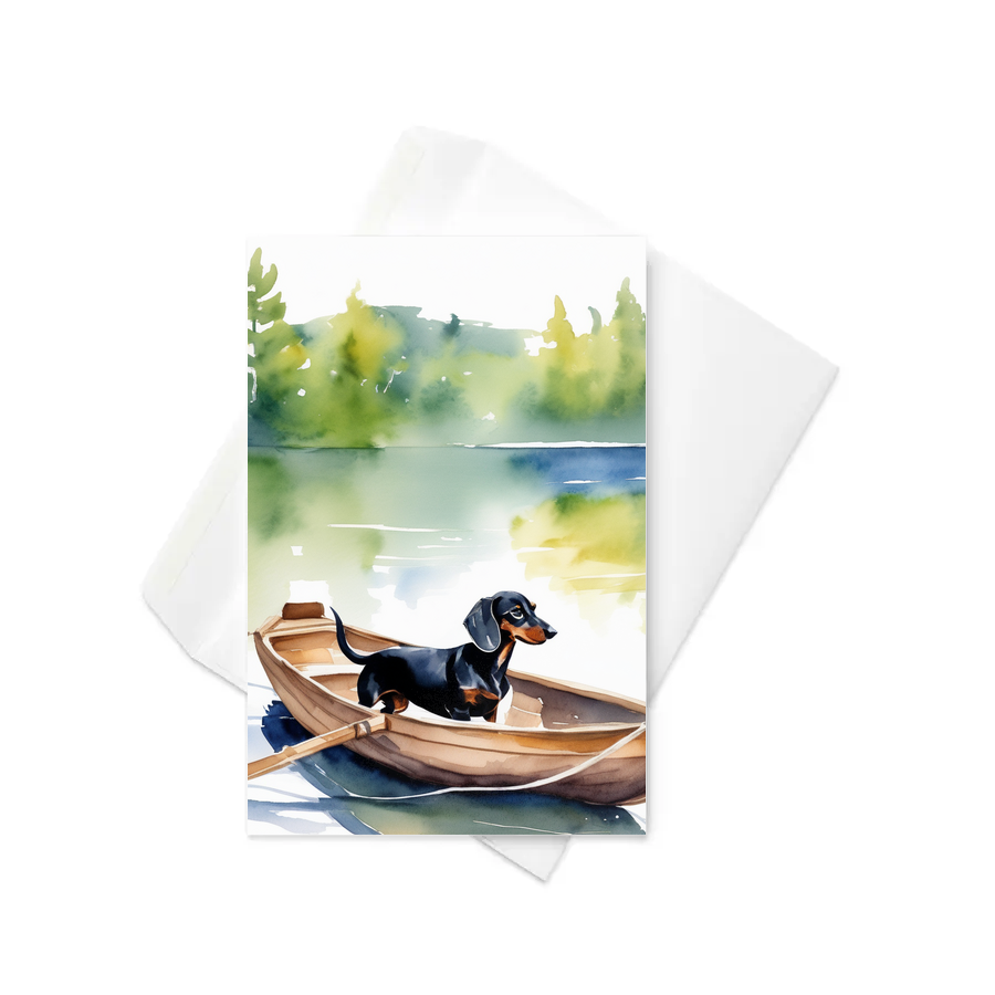 PugMug Custom Black Dachshund Greeting Card