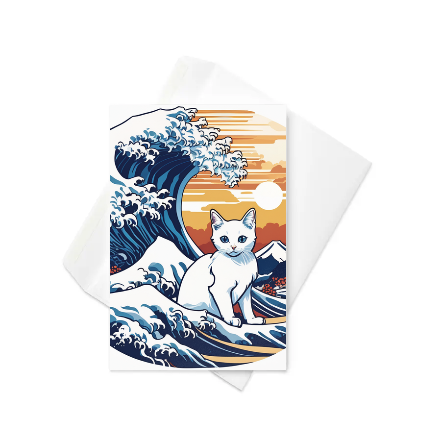 PugMug Custom White Companion Cat Greeting Card