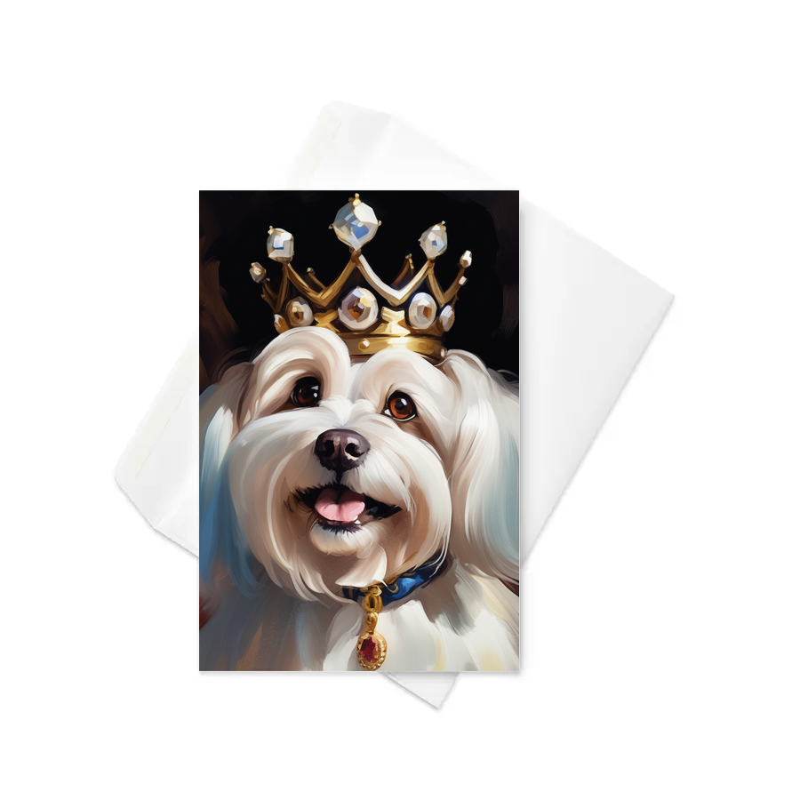 PugMug Custom White Havanese Dog Greeting Card