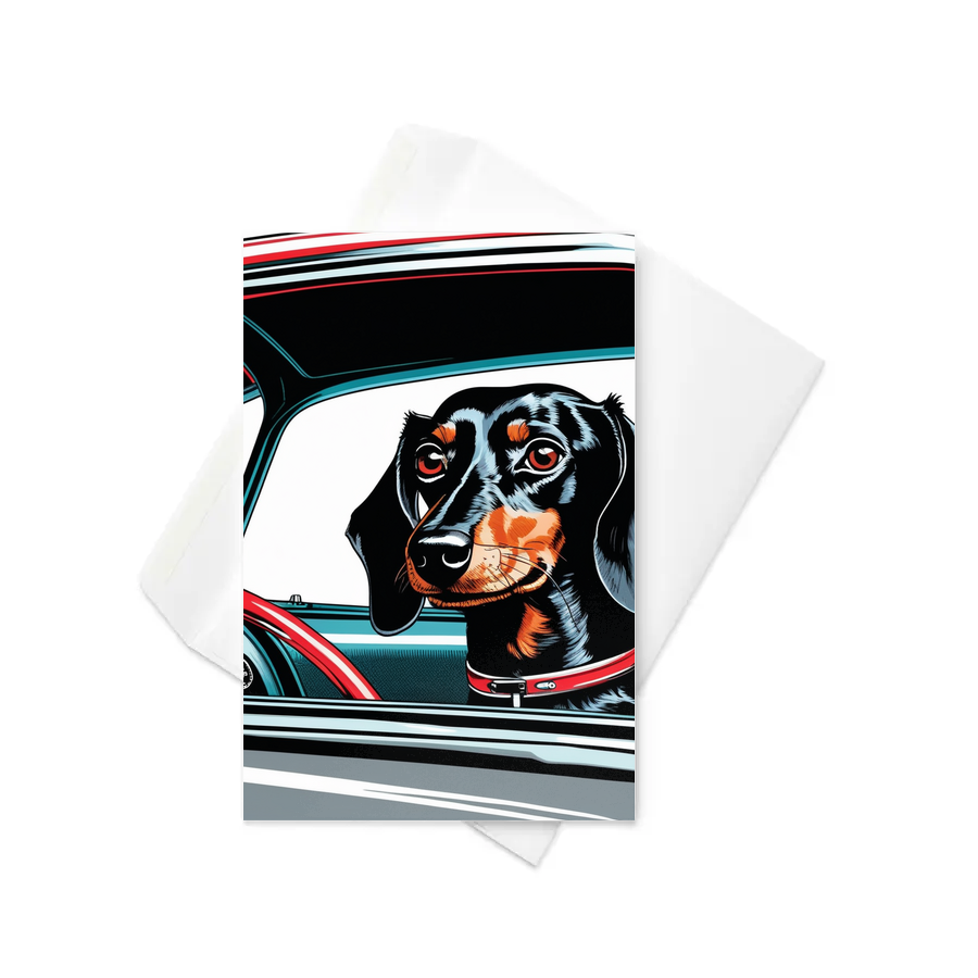 PugMug Custom Black Dachshund Greeting Card