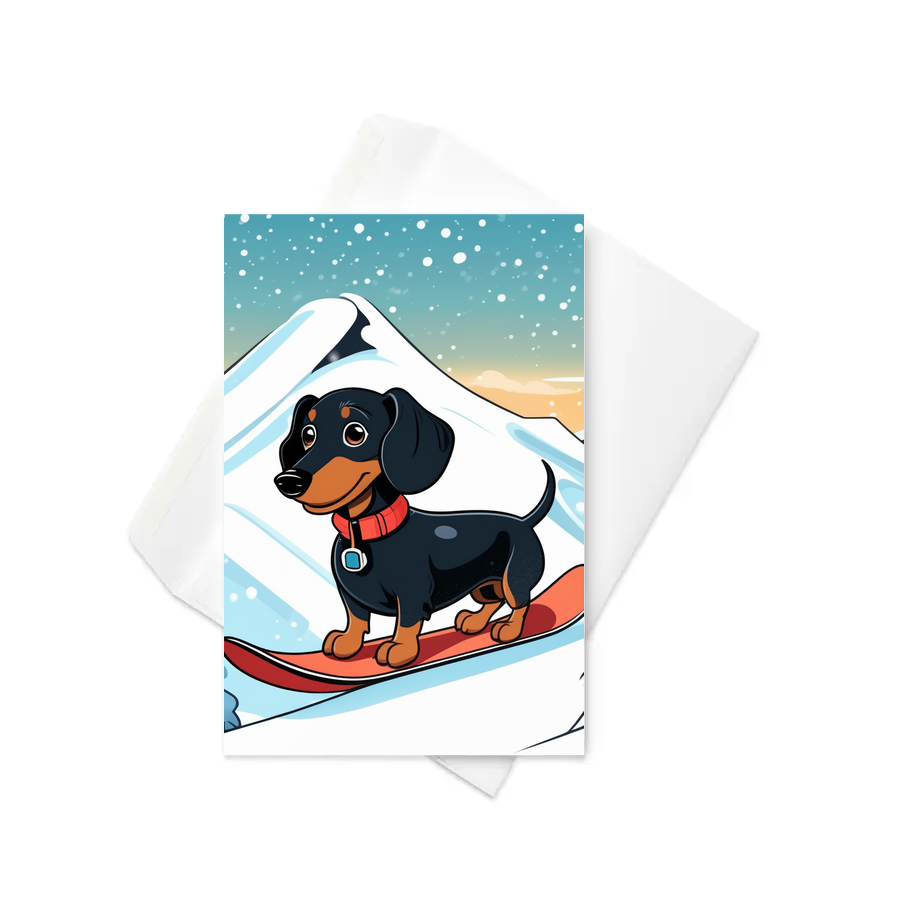 PugMug Custom Black Dachshund Greeting Card