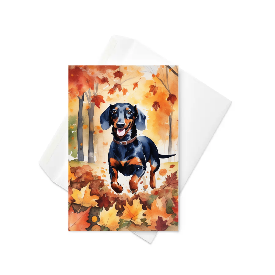 PugMug Custom Black Dachshund Greeting Card