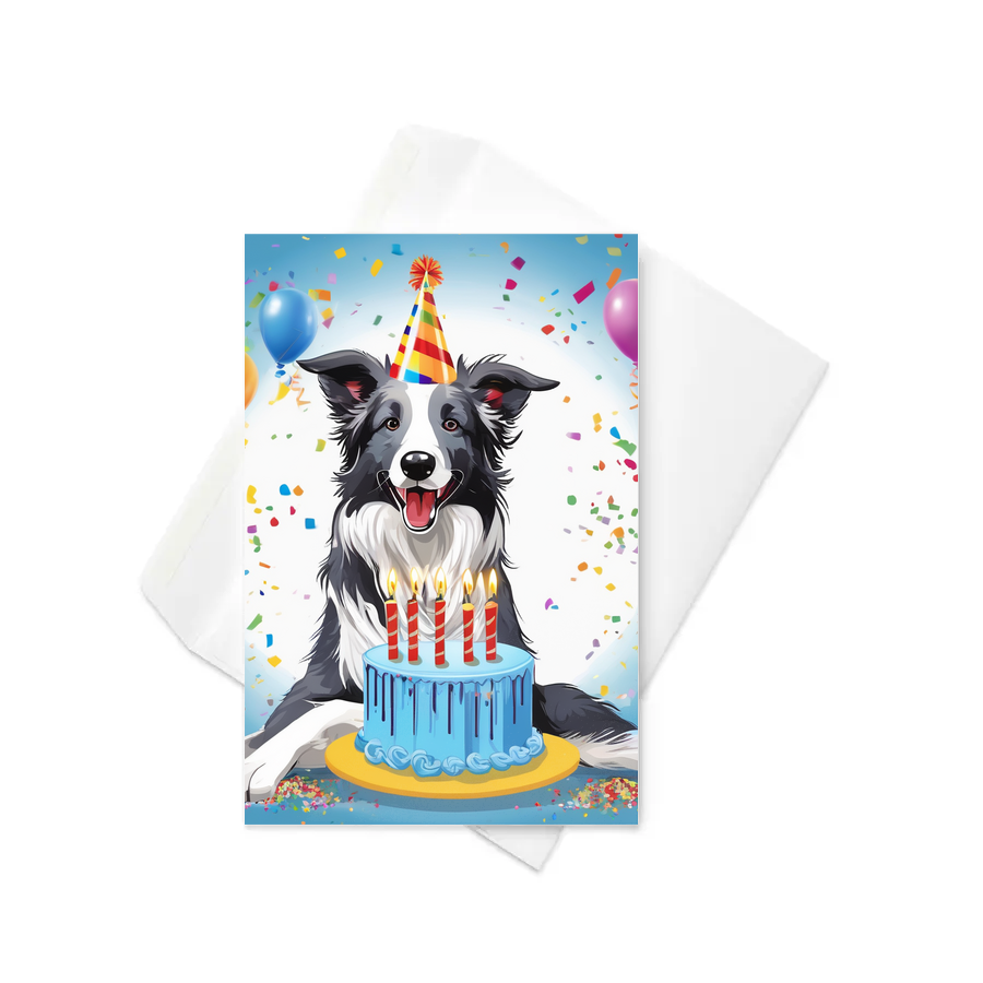 PugMug Custom Blue Merle Border Collie Greeting Card