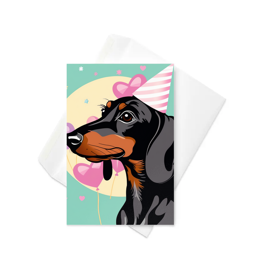 PugMug Custom Black Dachshund Greeting Card