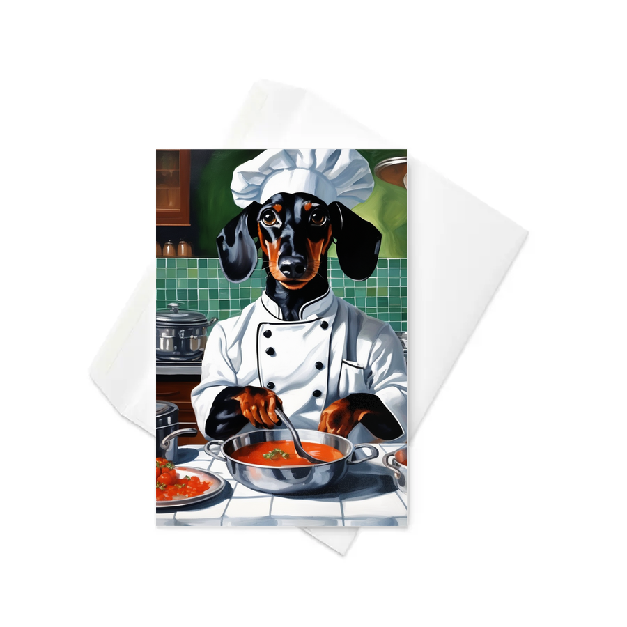 PugMug Custom Black Dachshund Greeting Card