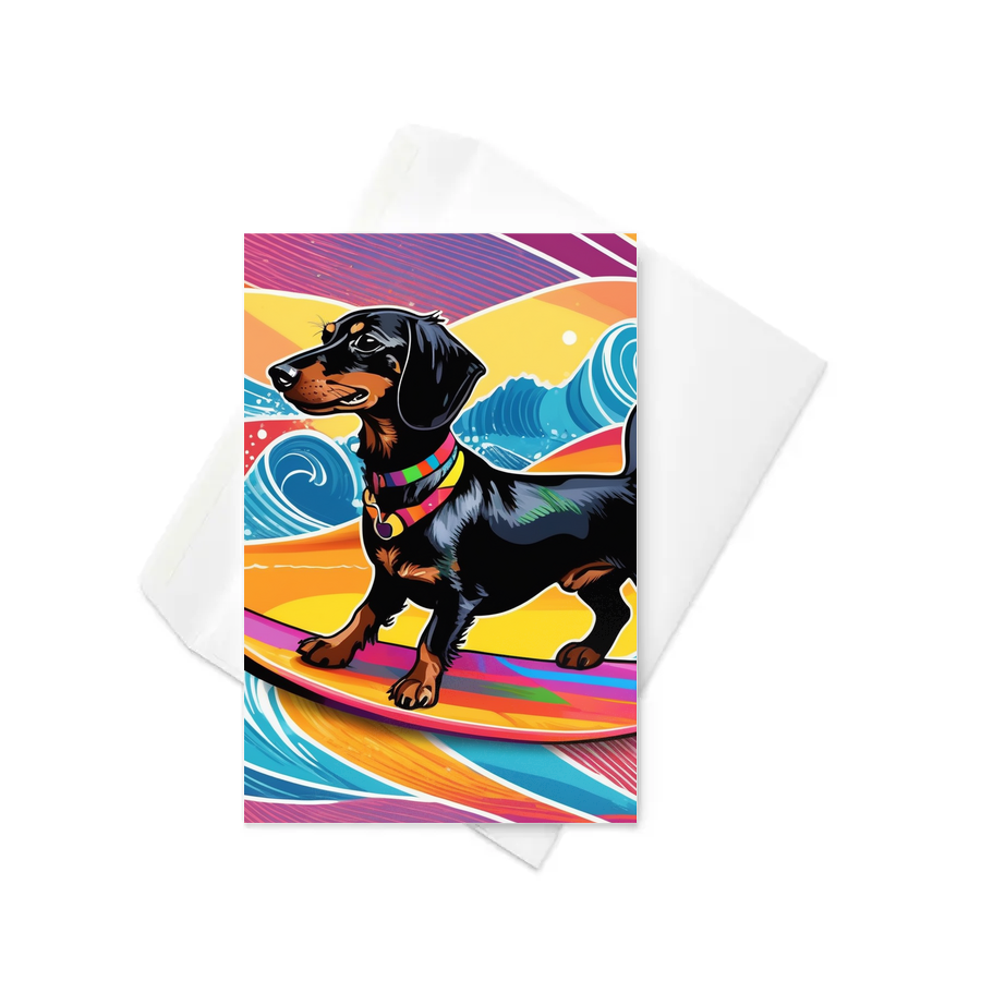 PugMug Custom Black Dachshund Greeting Card