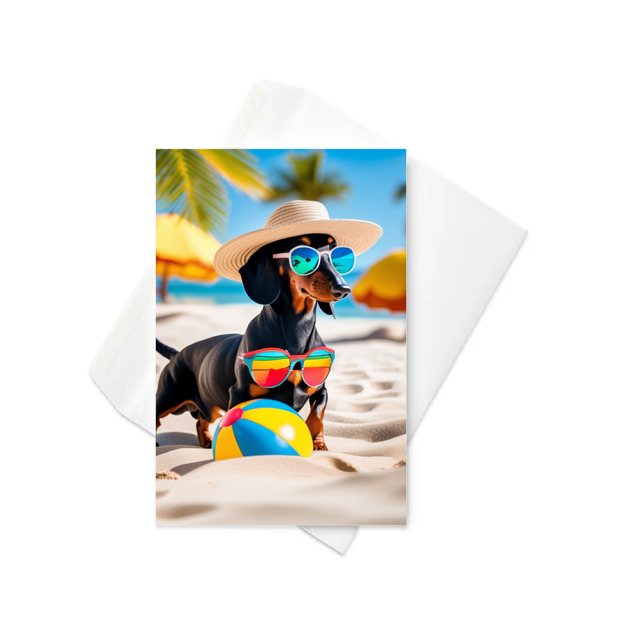 PugMug Custom Black Dachshund Greeting Card