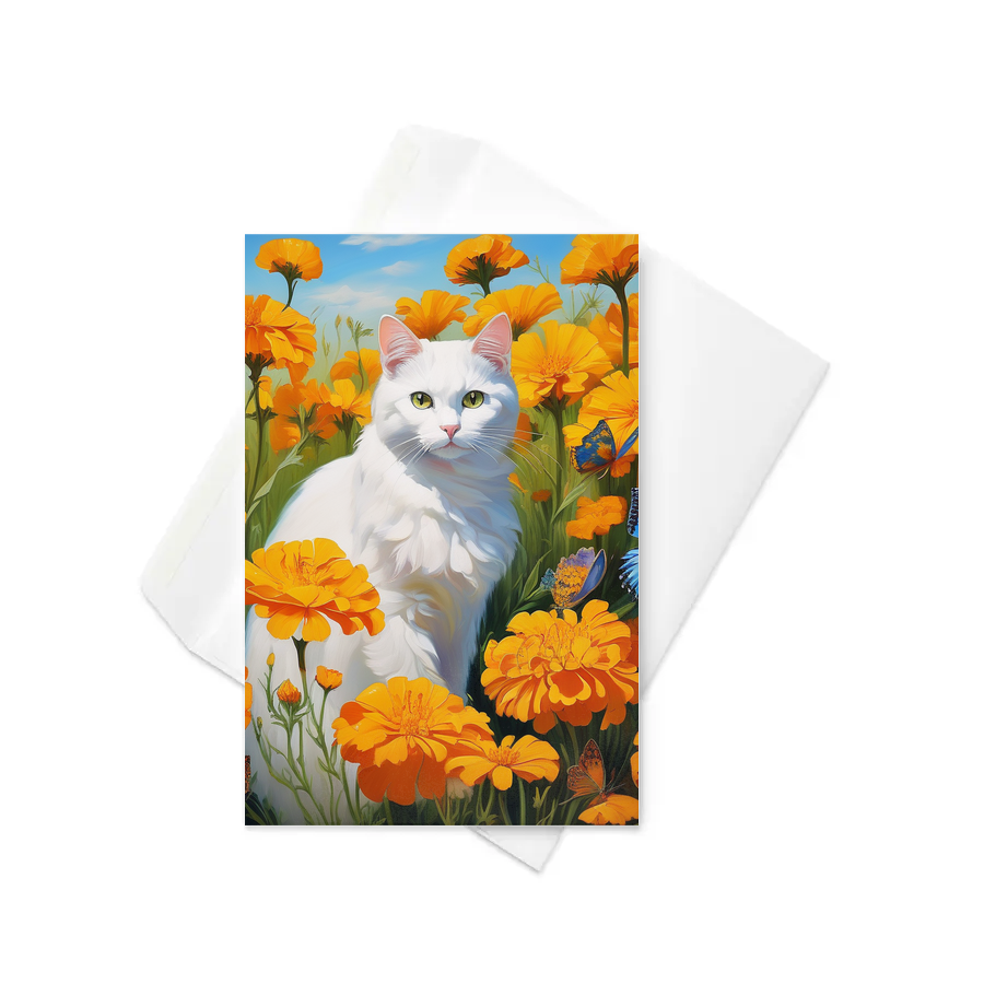 PugMug Custom White Companion Cat Greeting Card