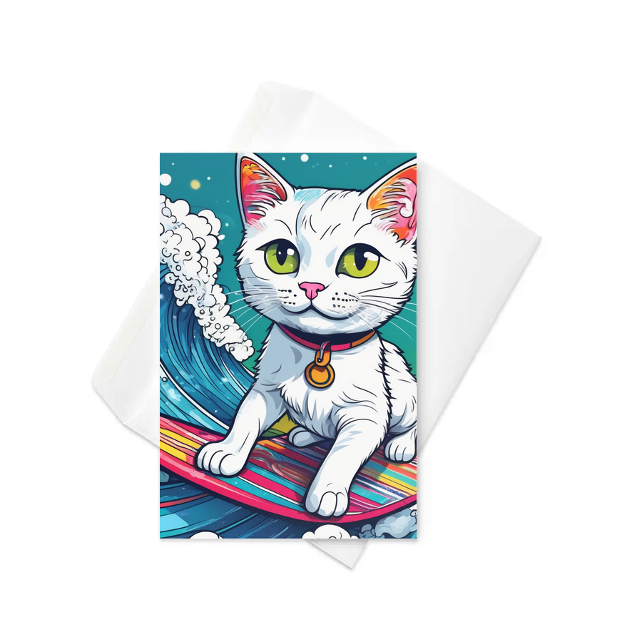 PugMug Custom White Companion Cat Greeting Card