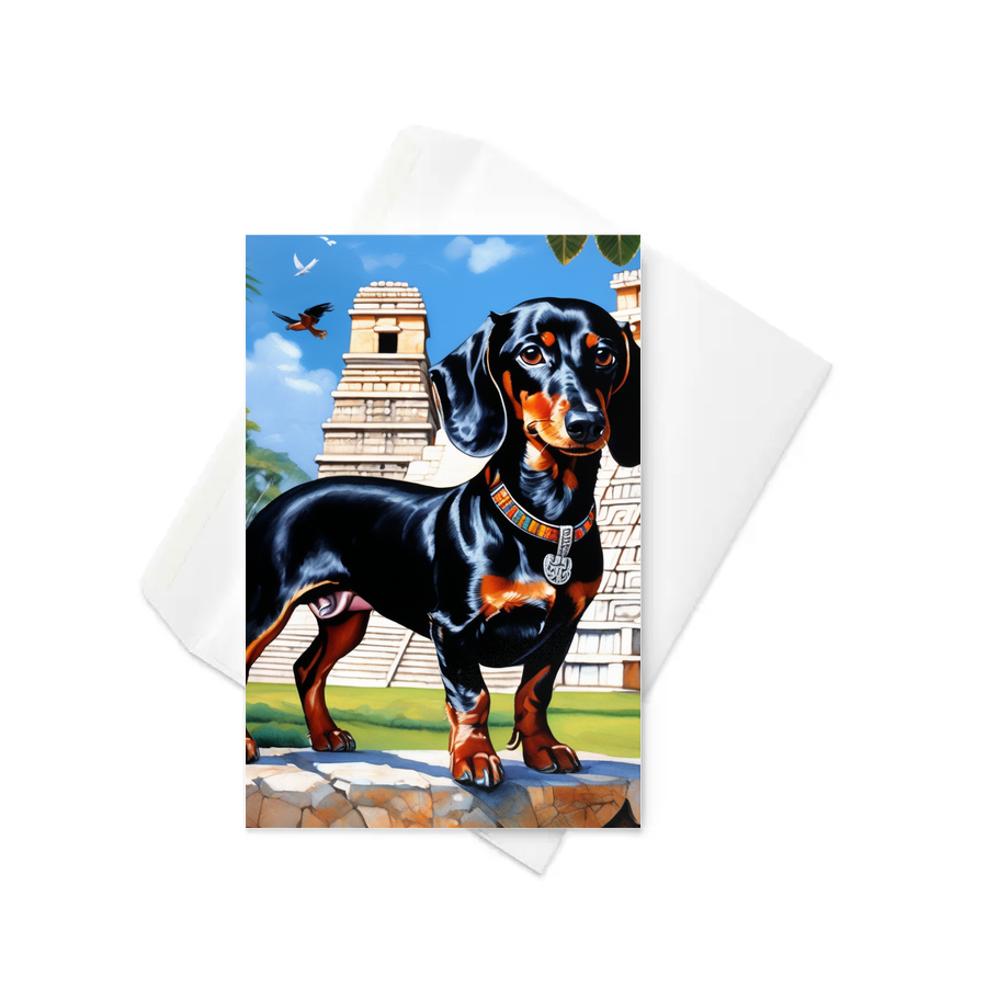 PugMug Custom Black Dachshund Greeting Card