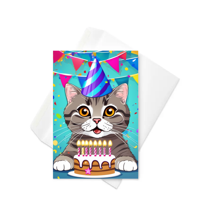 PugMug Custom Tabby Scottish Fold Cat Greeting Card