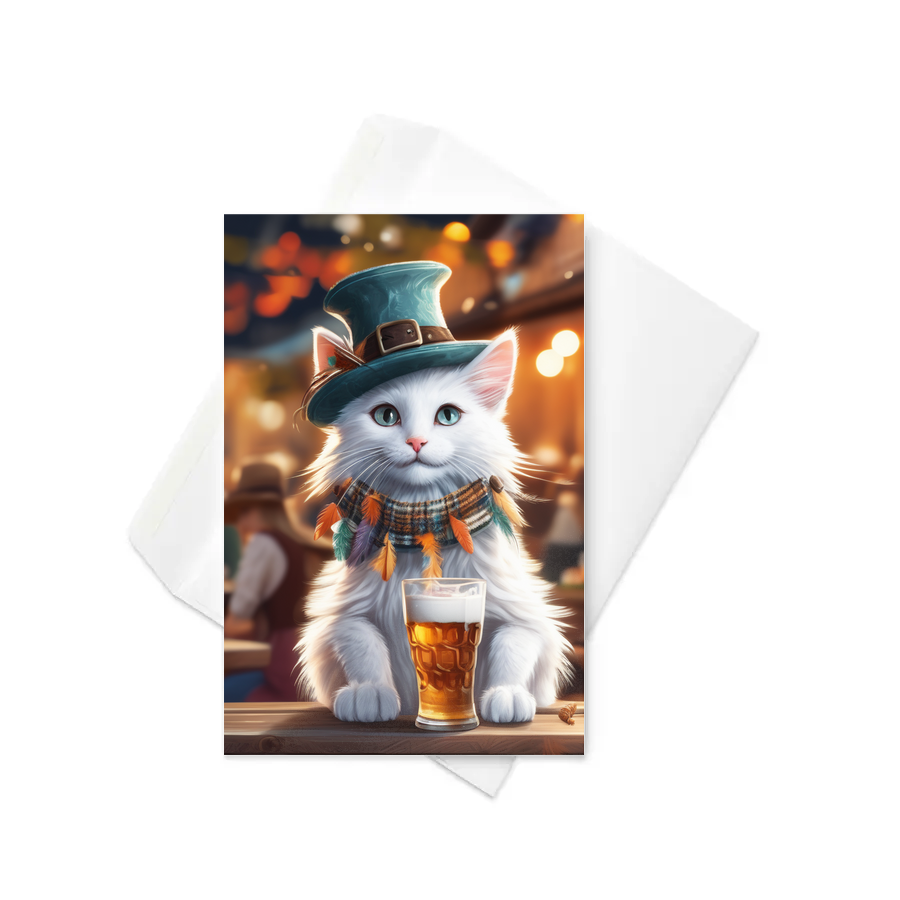 PugMug Custom White Companion Cat Greeting Card