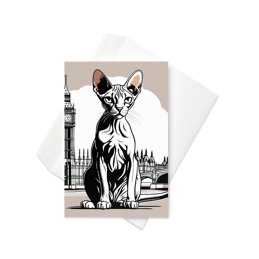 PugMug Custom Tabby Sphynx Cat Greeting Card