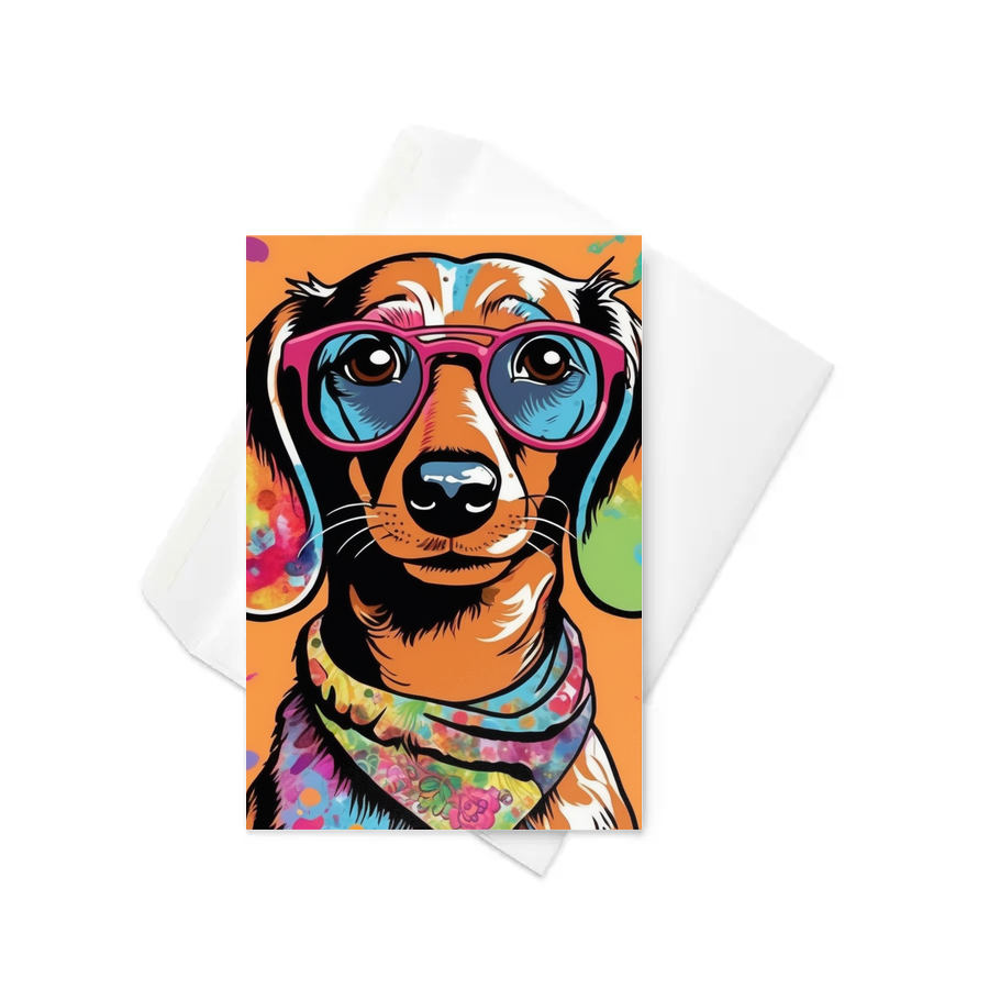 PugMug Custom Tan Dachshund Greeting Card