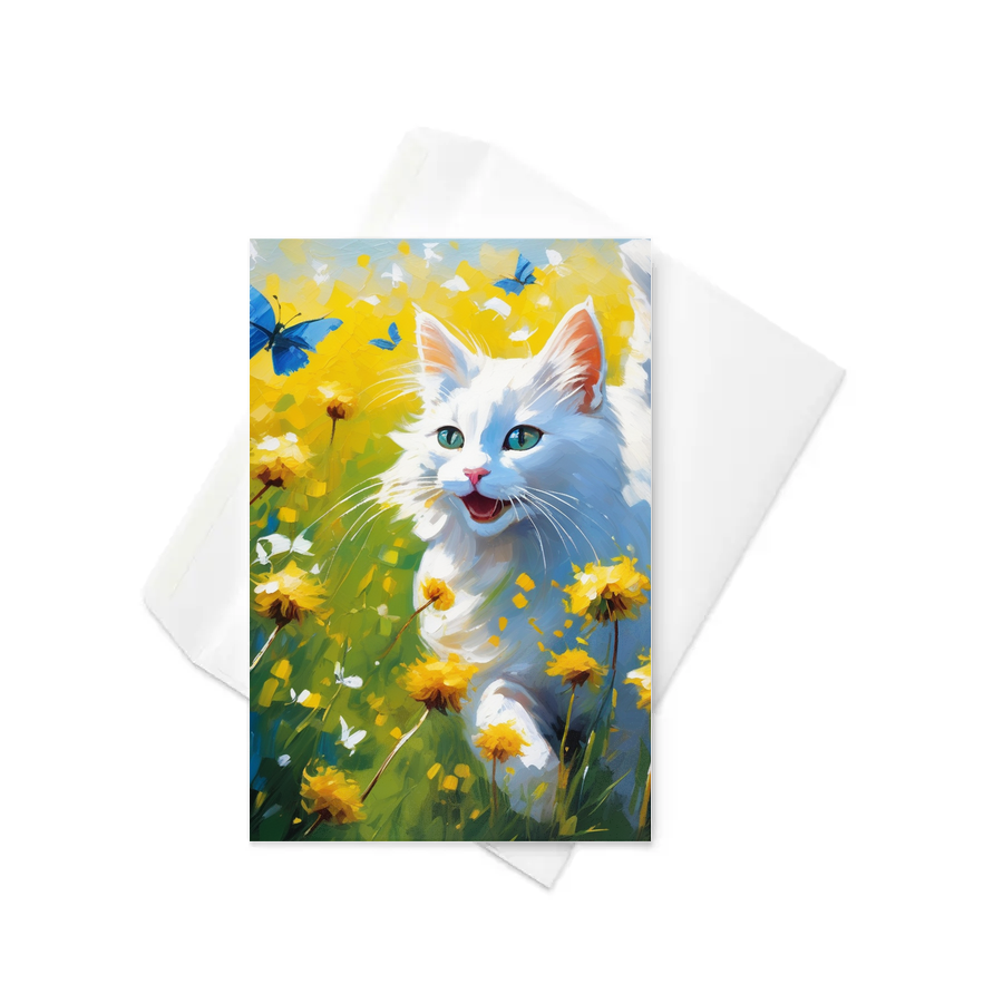 PugMug Custom White Companion Cat Greeting Card