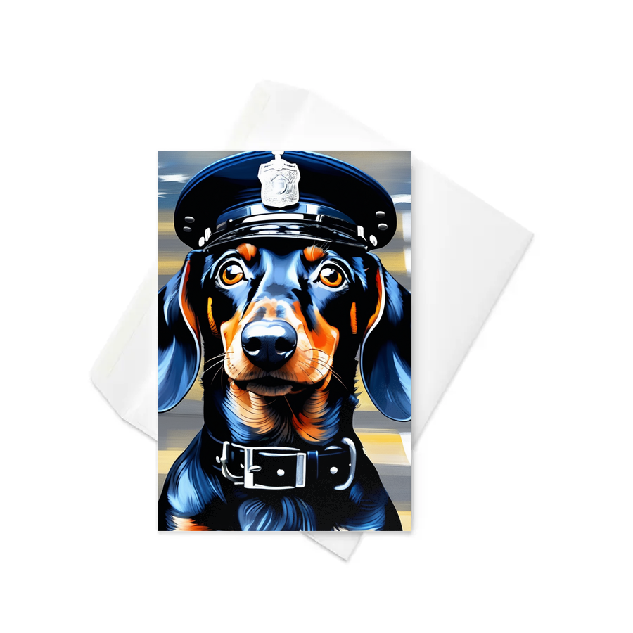 PugMug Custom Black Dachshund Greeting Card