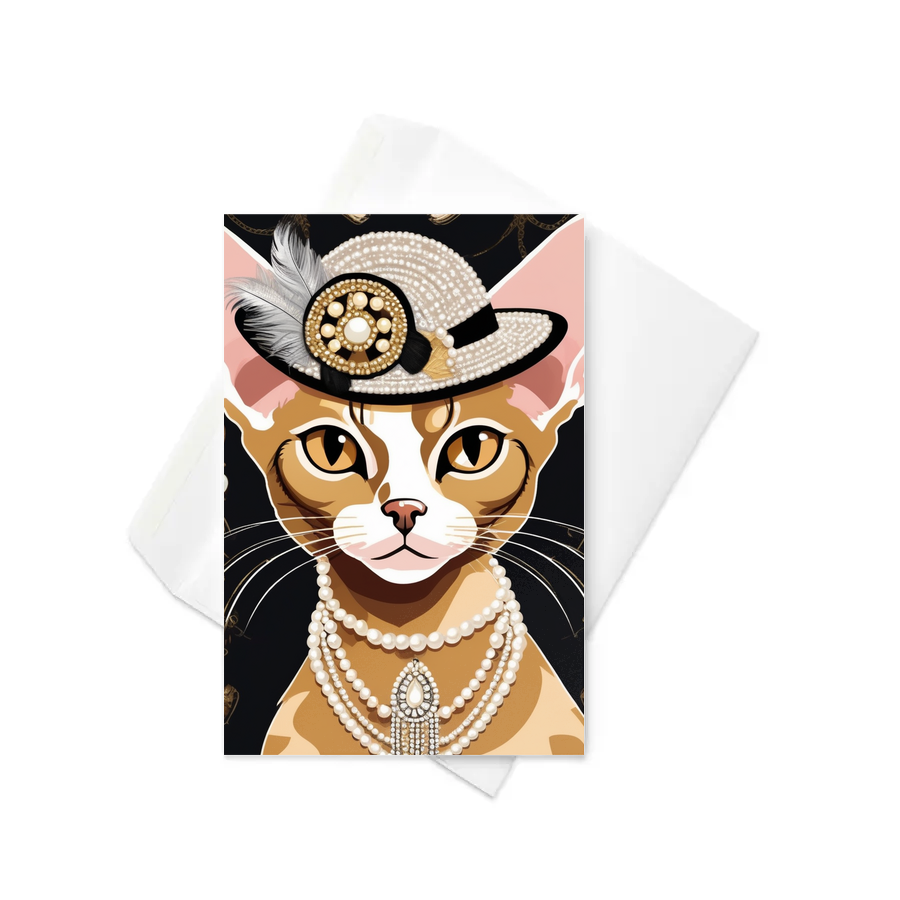 PugMug Custom Tabby Devon Rex Cat Greeting Card