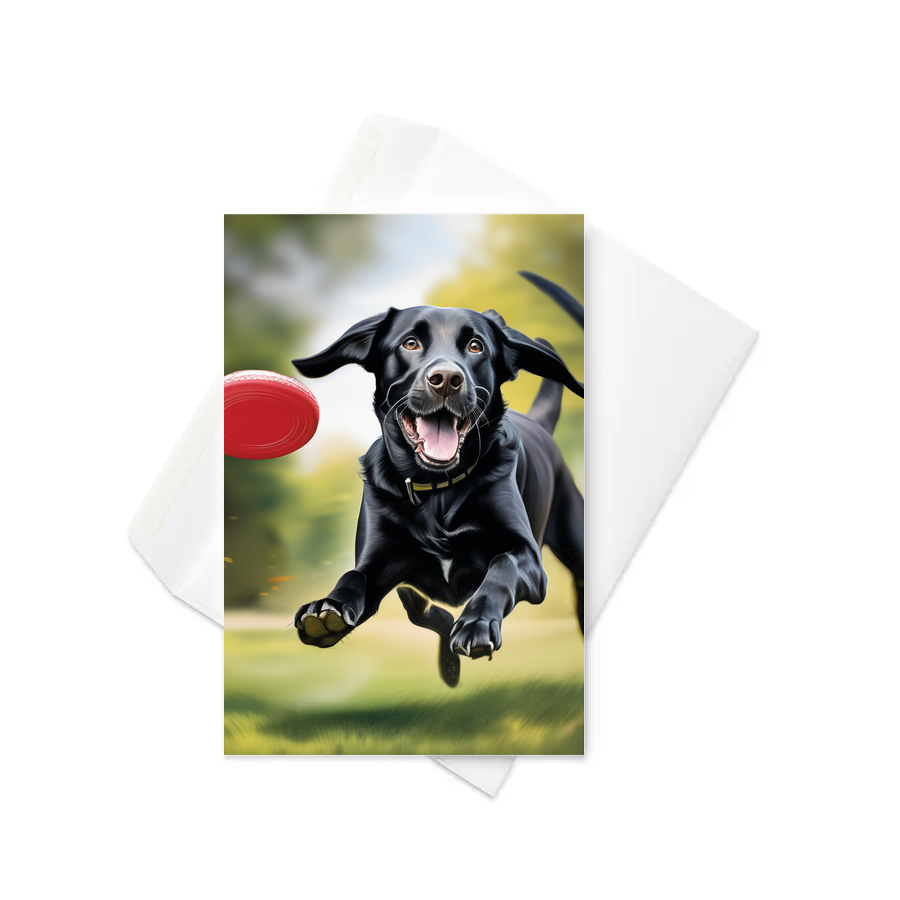 PugMug Custom Black Labrador Retriever Greeting Card