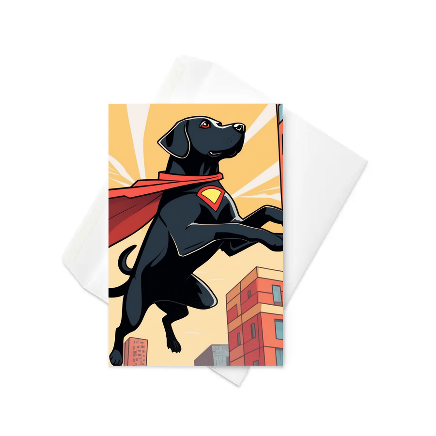 PugMug Custom Black Labrador Retriever Greeting Card